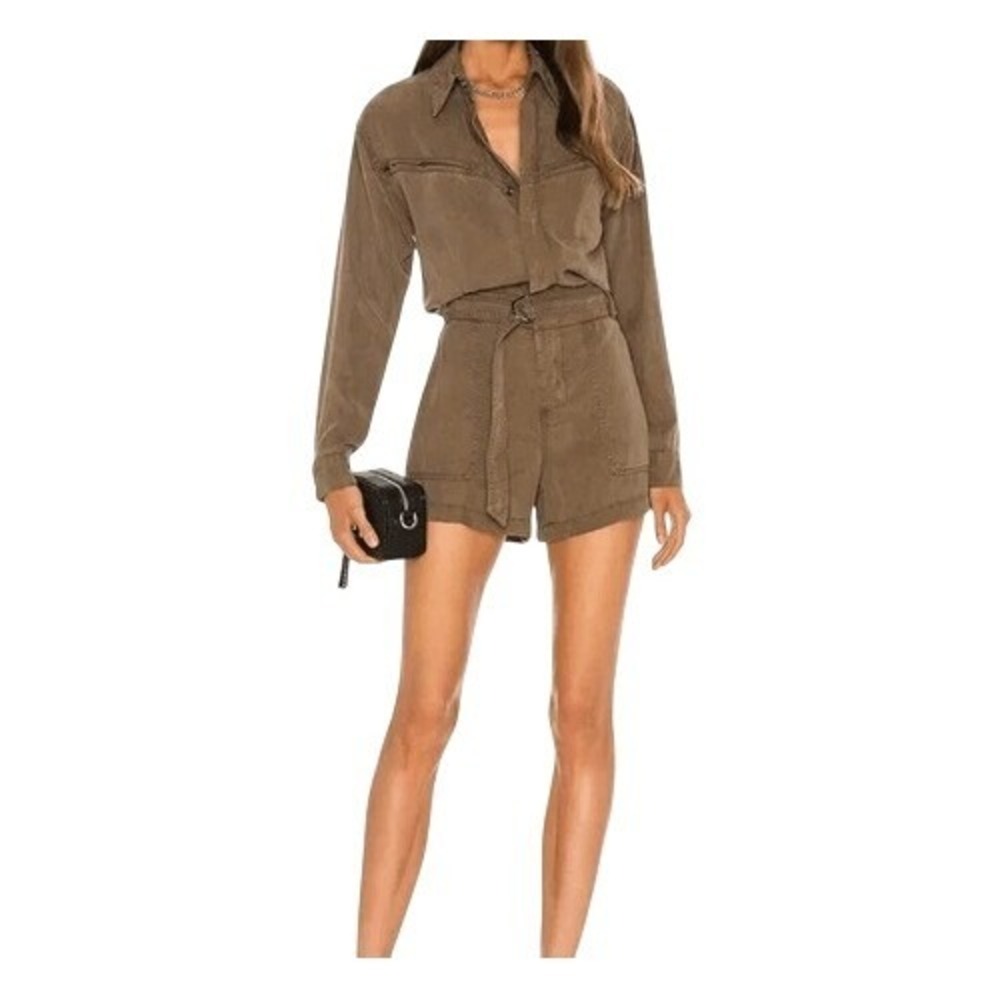 Pam & Gela‎ Olive Tencel Utility Romper S